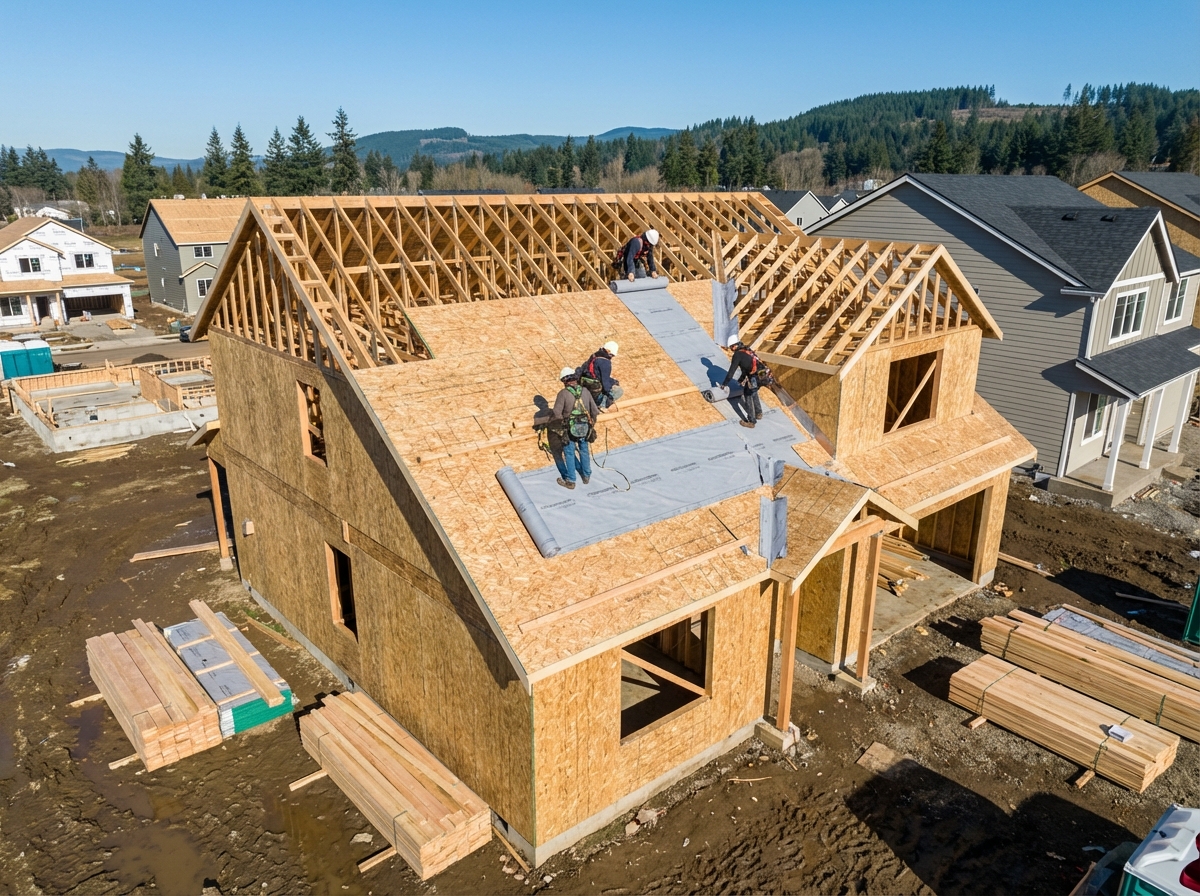 New roof installation in progress
