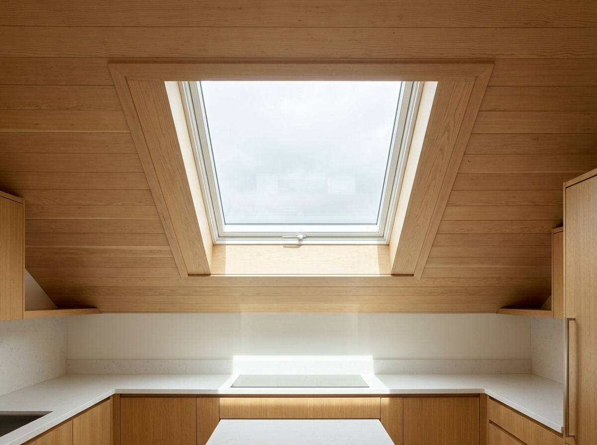 Skylight installation with natural light