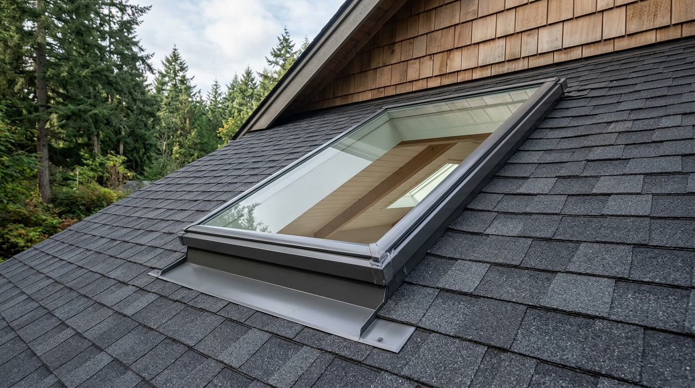 Skylight installation with natural light