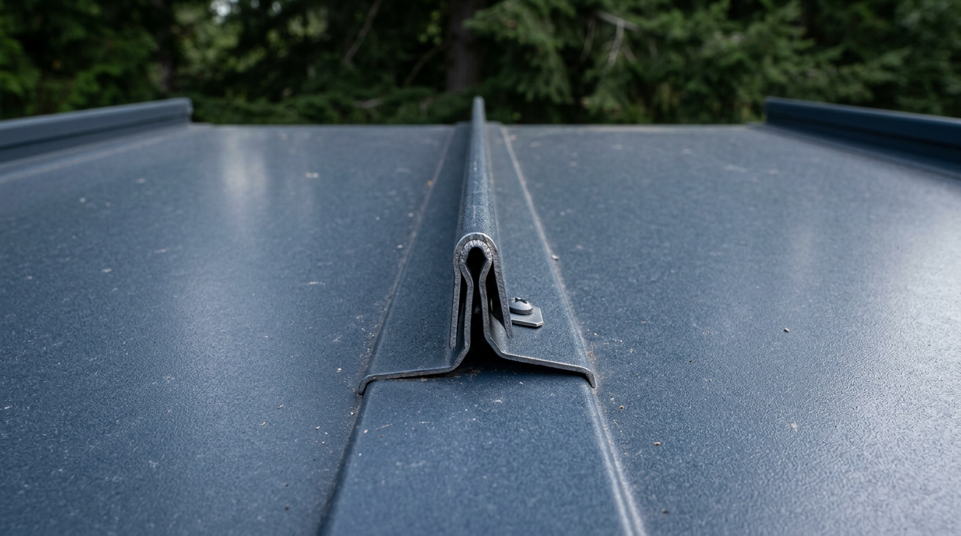 Standing seam metal roof on residential home