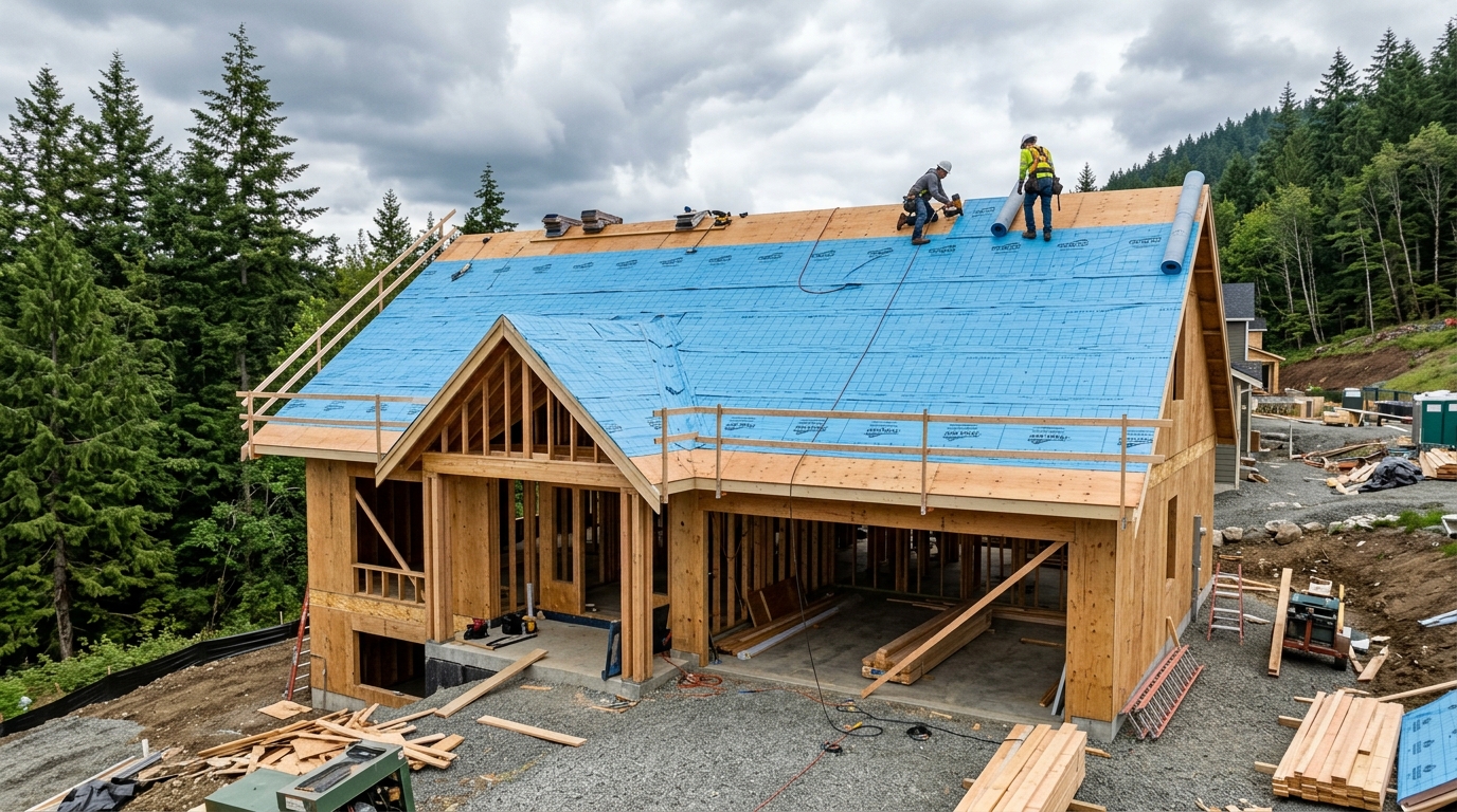 New roof installation in progress